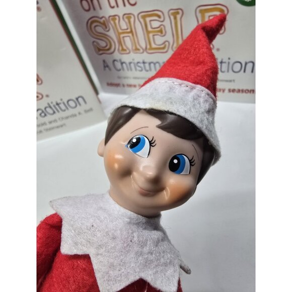 2014 ELF ON THE SHELF 12" BOY DOLL BROWN HAIR BLUE EYES WITH HAT - Picture 7 of 8